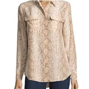 Equipment Beige Snake Print Blouse